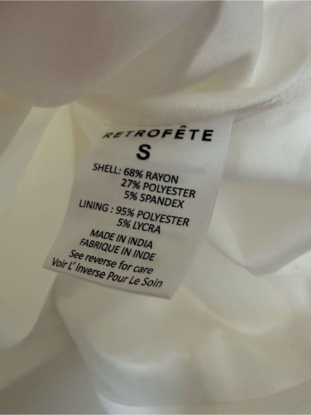 NWT Retrofete Penelope dress White Pearl-Trim Halter Mini Dress Size Small - Picture 9 of 9